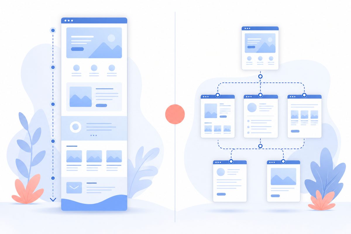Sito multi pagina vs one-page: quando scegliere